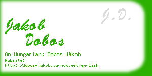 jakob dobos business card